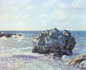 Bahía de Langland con rocas de Alfred Sisley